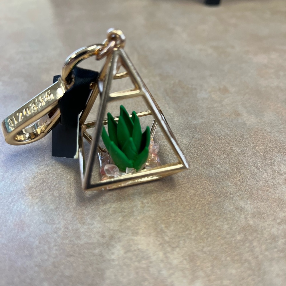 Kedzie Terrarium Charm Keychain with Green Succulent Accent NWT - Picture 3 of 4